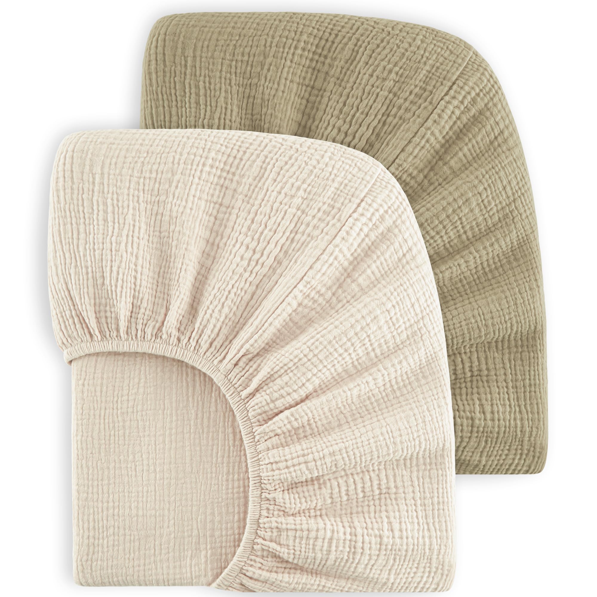 Bearmoss 2 Pack Muslin Crib Sheets