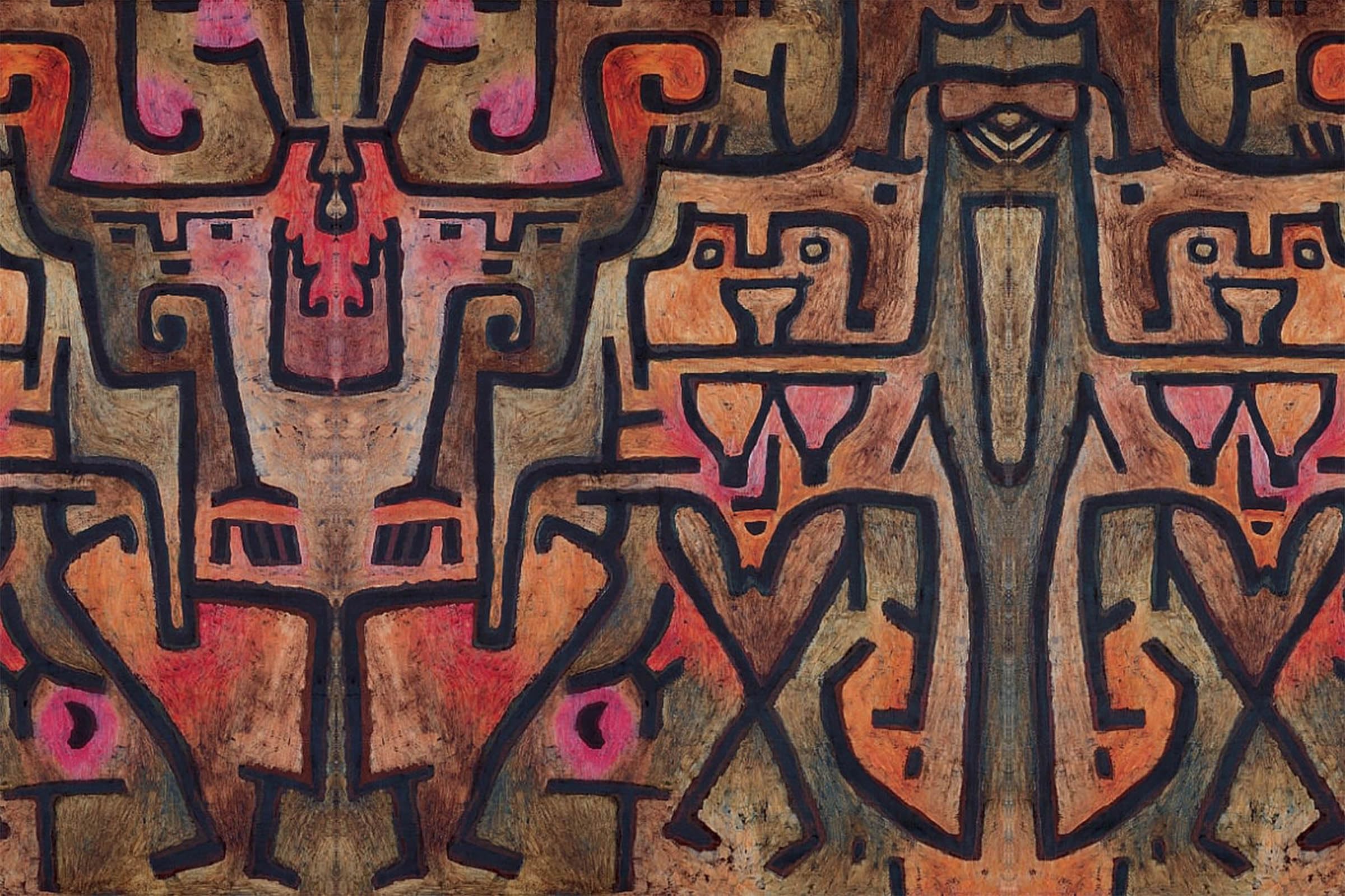 SERENDIPITP Abstract Painting Mural Print Picture Wall Decor Painting Forest witches by Paul Klee Vintage Wall Artwork for Home Decor 60x90cm