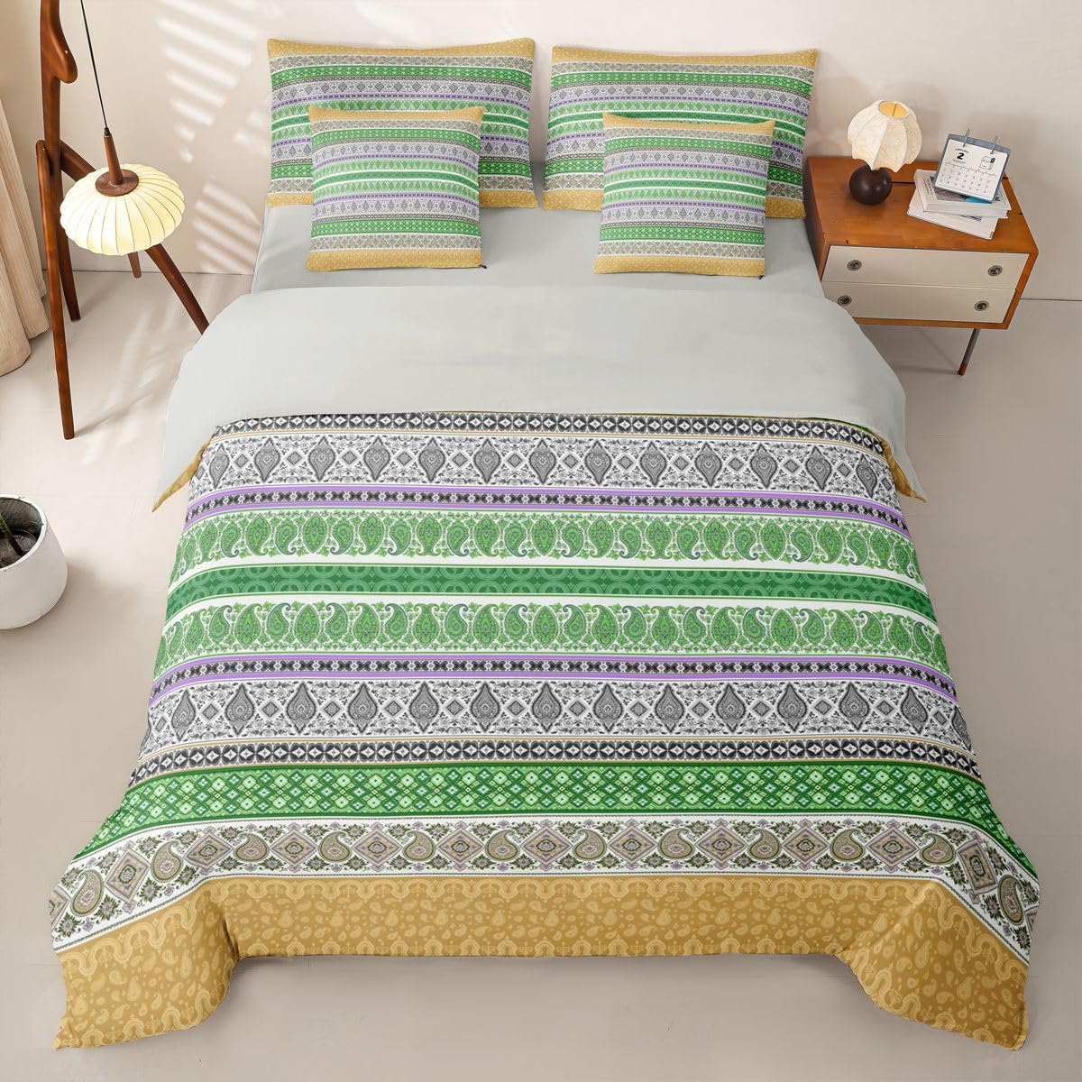 Homewish Set copripiumino king size Hippie Boho Line 7 pezzi