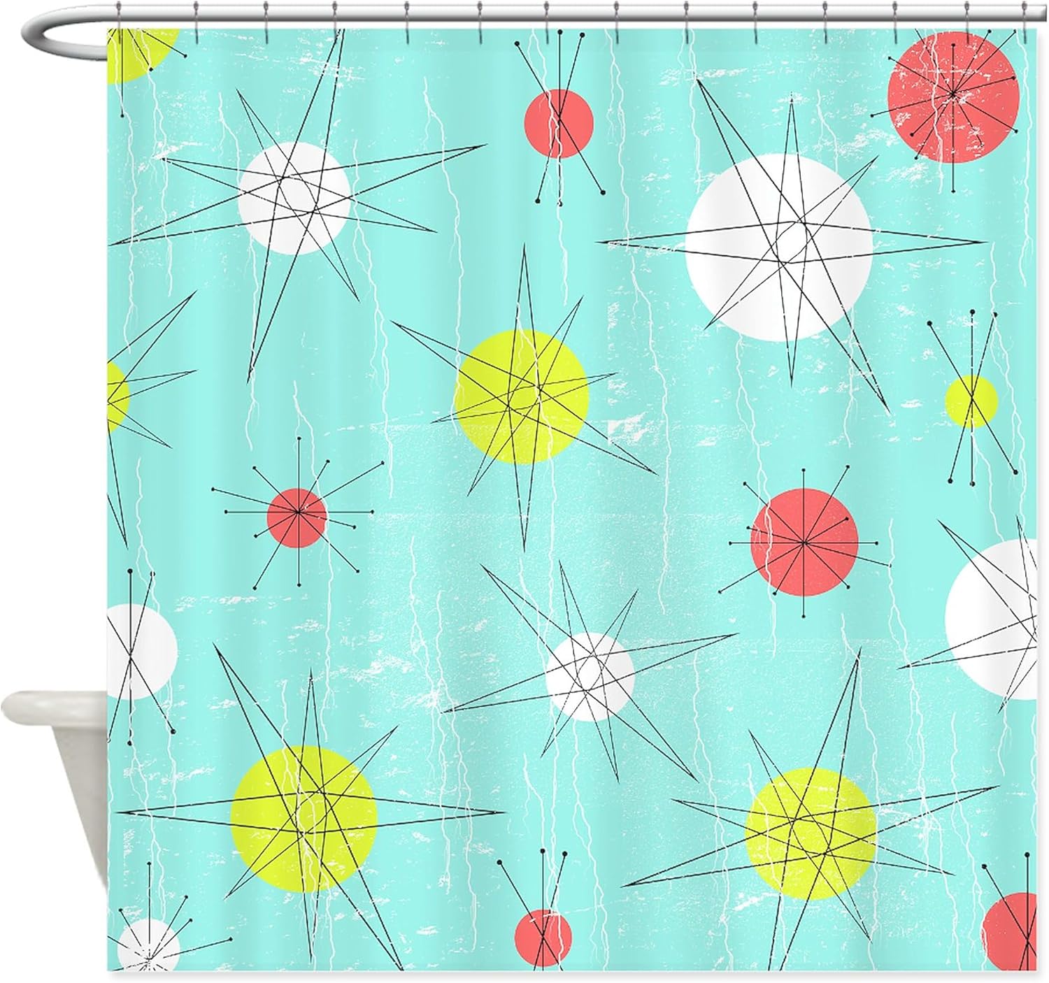 CafePress Atomic Era Art Decorative Fabric Shower Curtain