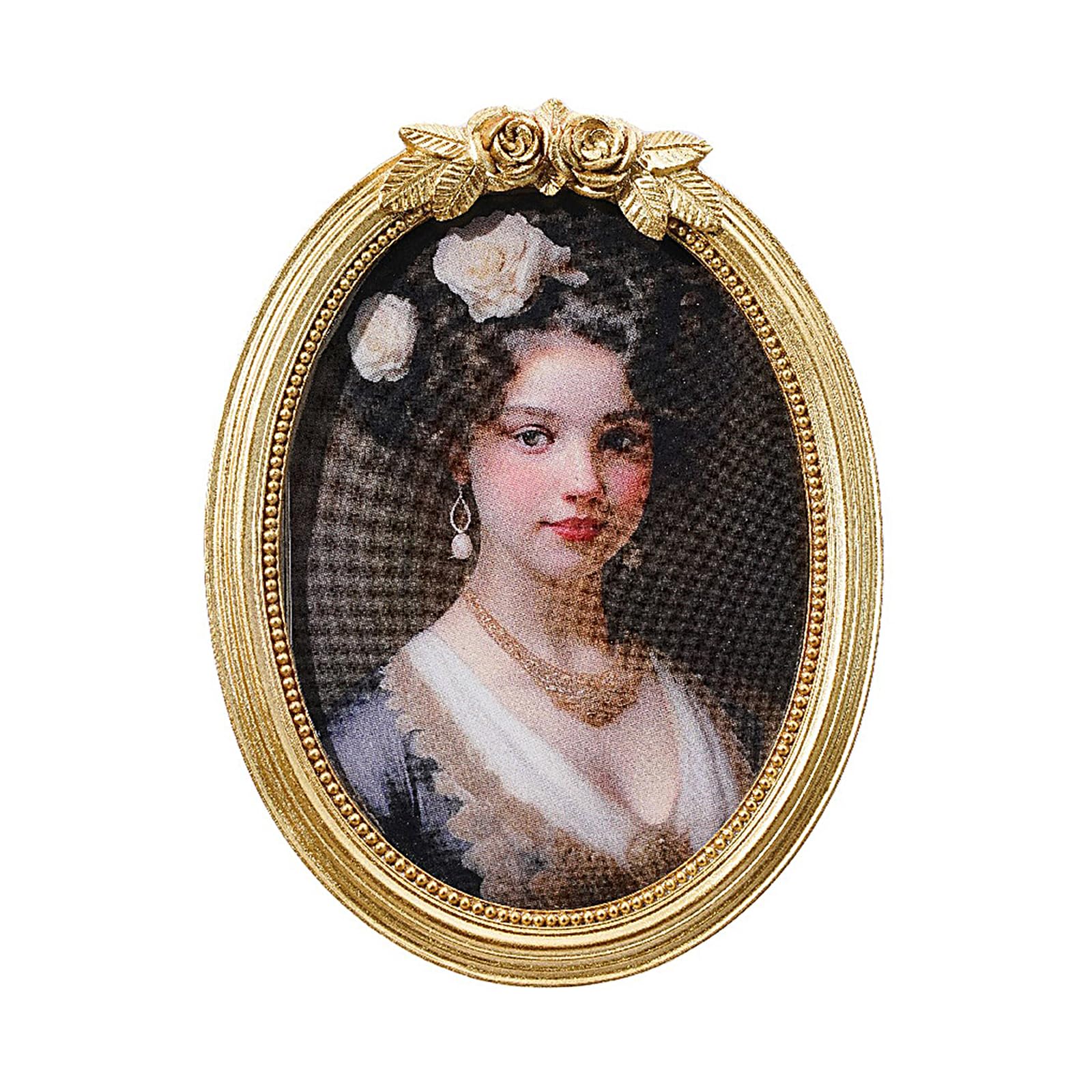 Artistic Golden Oval Resin Frame with Detailed Rose Design for Enhancing Home Aesthetic Stylish Home Art Frame