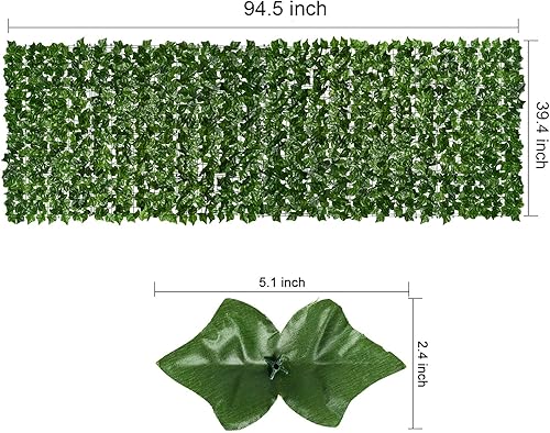 Miniatura 3 de DearHouse Pantalla artificial para valla de privacidad, 118.1 x 59.1 pulgadas, valla de setos artificiales y hoja de arce de hiedra artificial,
