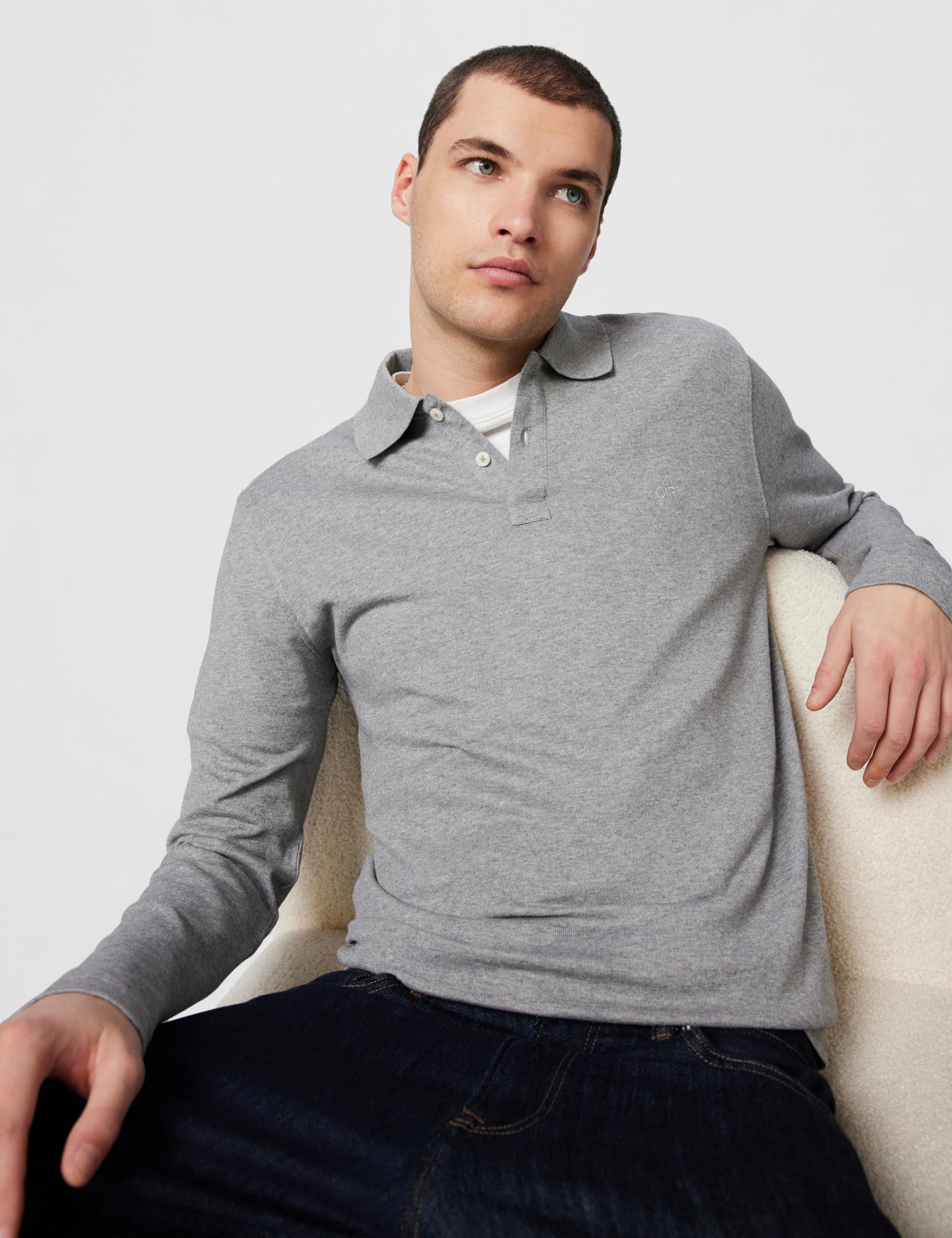 Marc OߴPolo Herren Langarm-Poloshirt aus Bio-Baumwolle Regular Fit