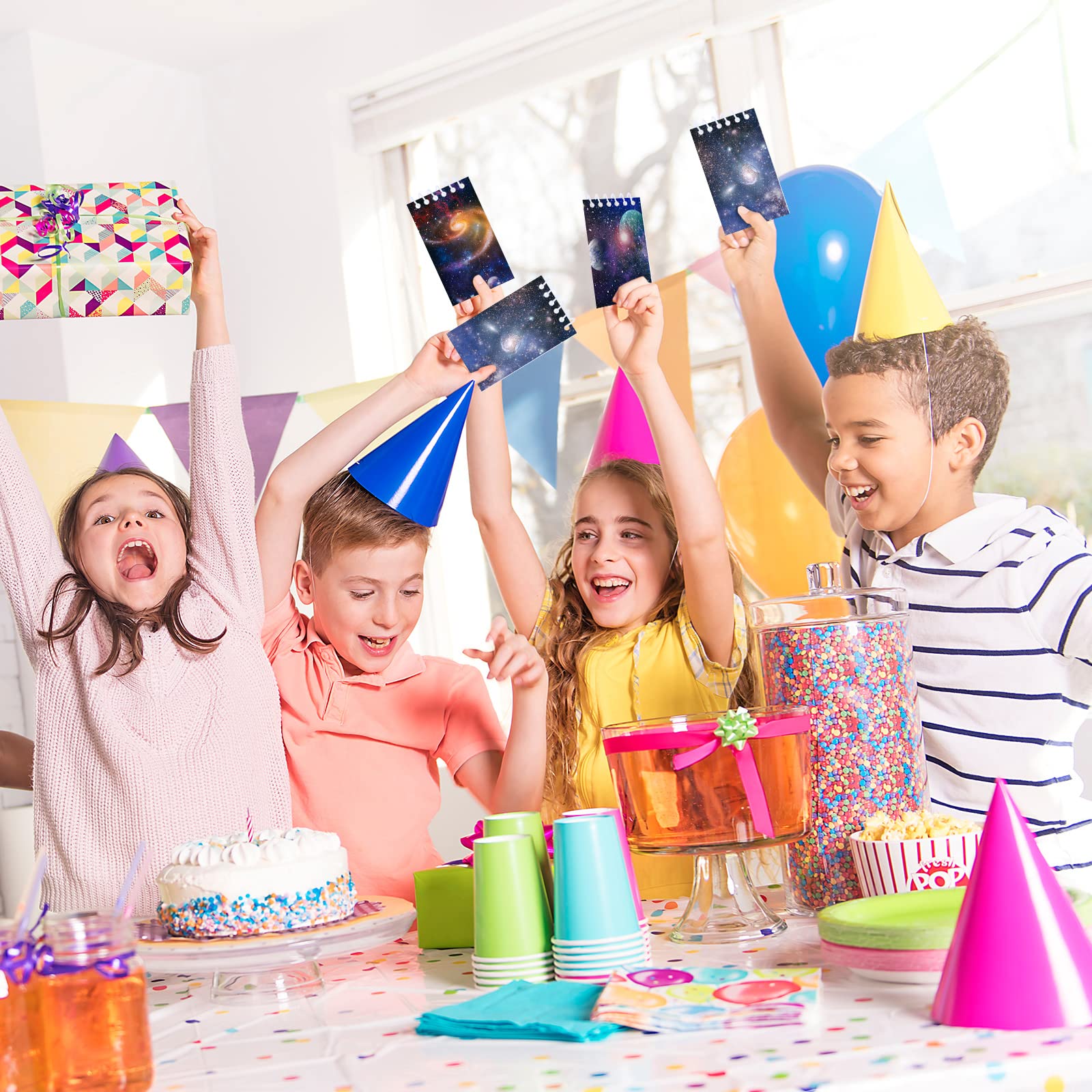 24 Pieces Outer Space Galaxy Mini Notepads Small Spiral Notepads Solar System Mini Notebook Memo Stationery Planets Notebook Reward Supply for School Office Planet Theme Party Favor - Image 6