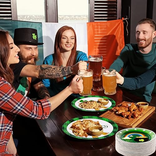 Miniatura 4 de 144 platos del día de San Patricio suministros para fiestas del día de San Patricio platos de postre del día de San Patricio platos de papel de