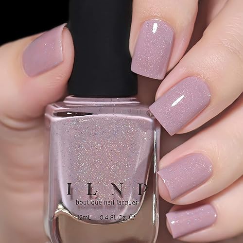 Miniatura 7 de ILNP Internship - Esmalte de uñas neutro color ciruela polvoriento, holográfico sutil, resistente a las astillas, sin 7, no tóxico, vegano, libre de