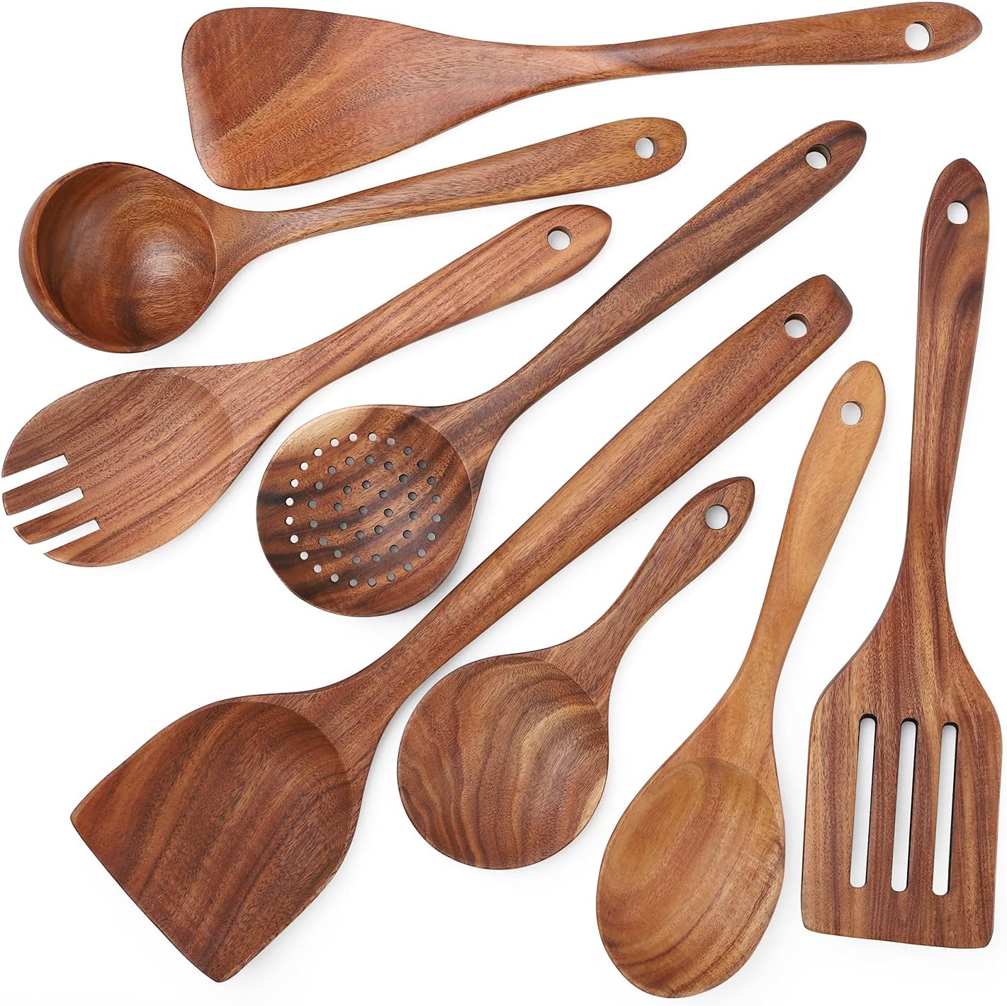 Wooden Cooking Utensil Set Kitchen Utensils Set Non-stick Pan Kitchen Tool Wooden Cooking Spoons and Spatulas Wooden Spoons for cooking salad fork