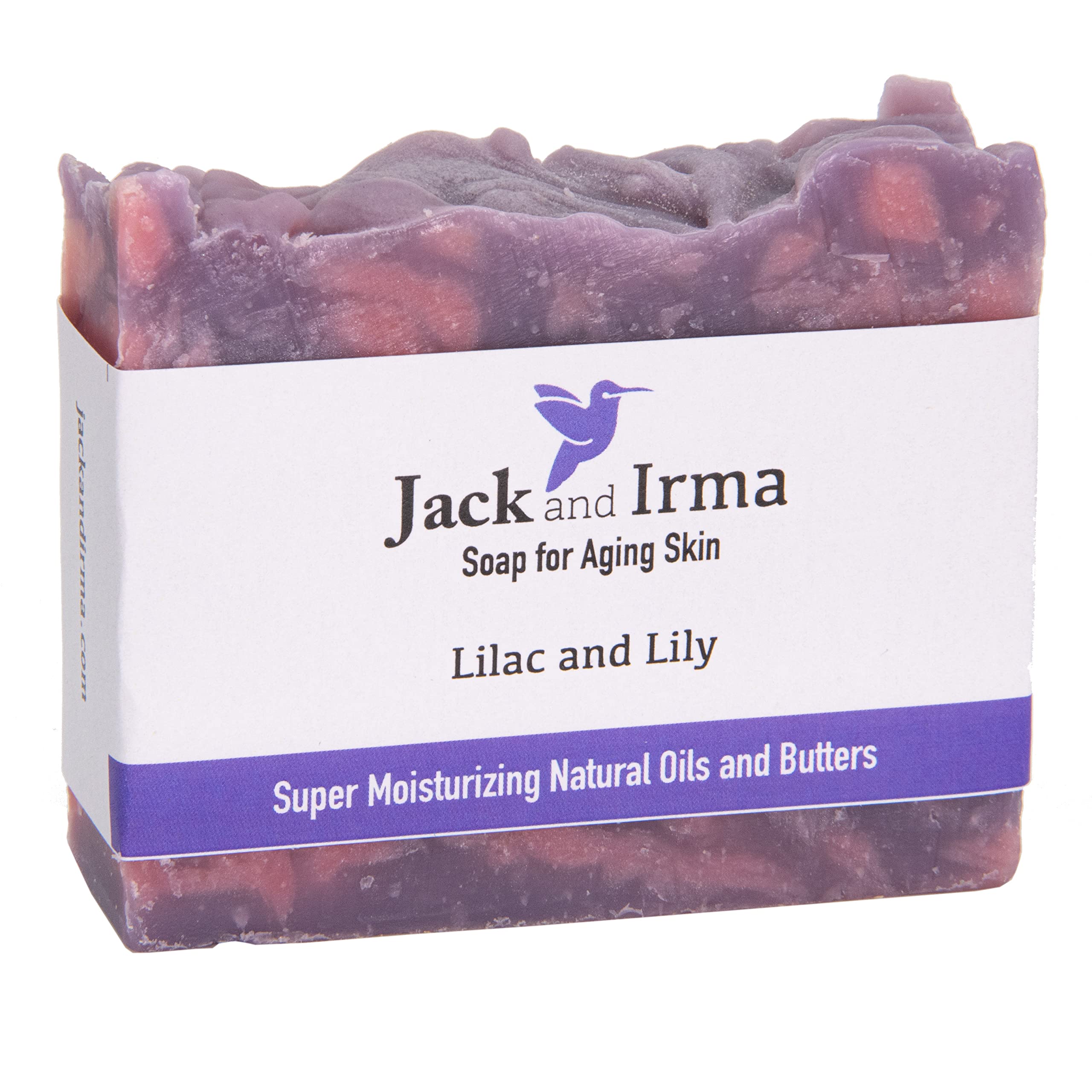 PURE SABAO Jack & Irma – Lilac and Lily – Soap for Mature Skin - Superfatted, Super Moisturizing – Handmade Natural