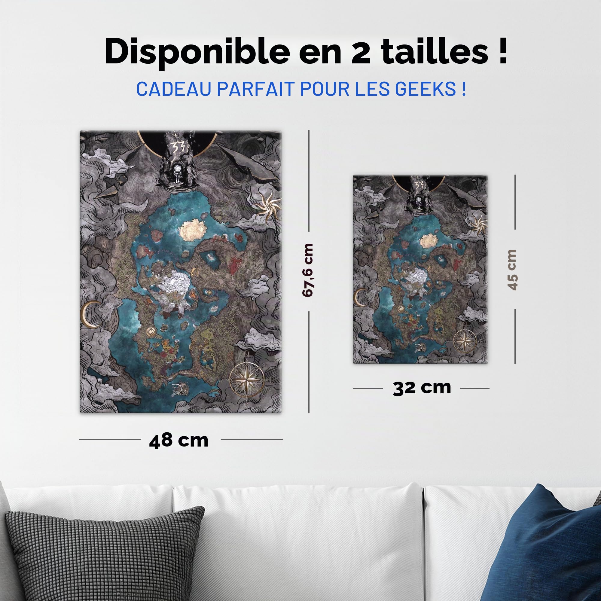 Displate Officiel Clair Obscur: Expedition 33 Poster - A World Unveiled - Métallique Fixation Magnétique Licence Officielle Image Affiche de Haute Qualité 45 cm x 32 cm