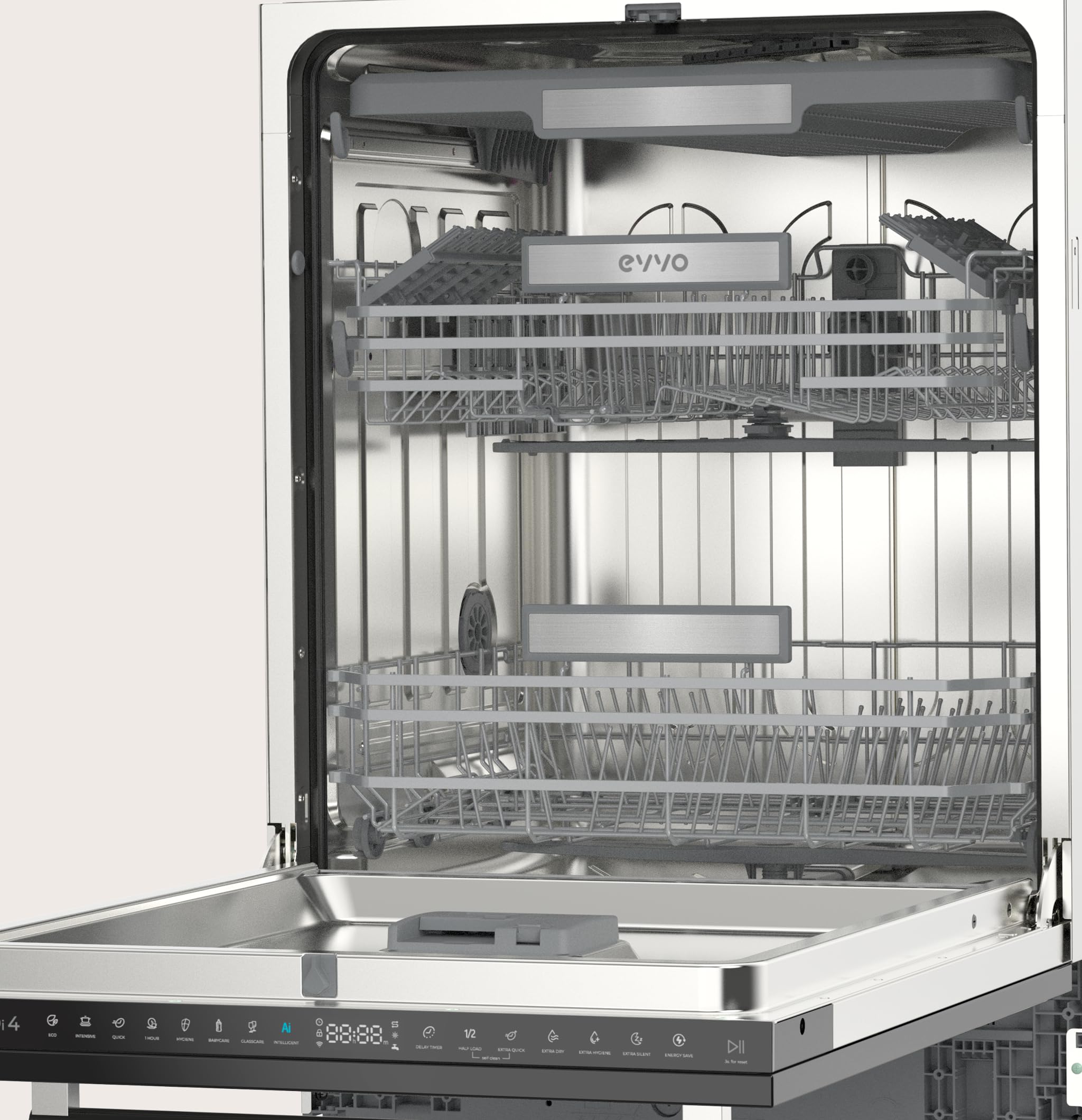 Lavavajillas Integrable 60 cm - 14 Cubiertos, 49 dB, Apertura Automática, Media Carga, 6 Programas, Lavavajillas Integrable 60 cm Panelable para Cocina Moderna (Clase Energética B) — view 3