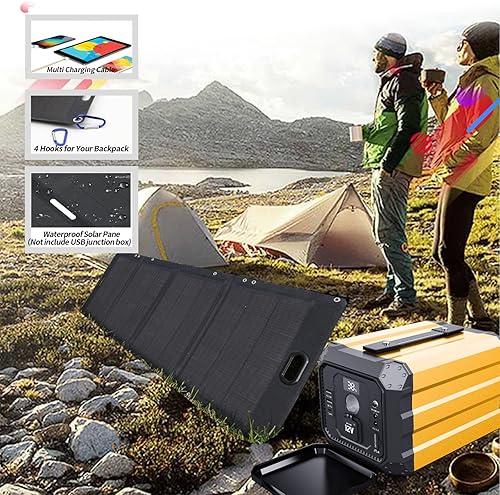 Miniatura 5 de LiuTaoWMX Panel solar portátil de 70 W, cargador solar plegable para estación de energía, puertos USB QC3.0, tipo C, DC5521 para camping, furgoneta,
