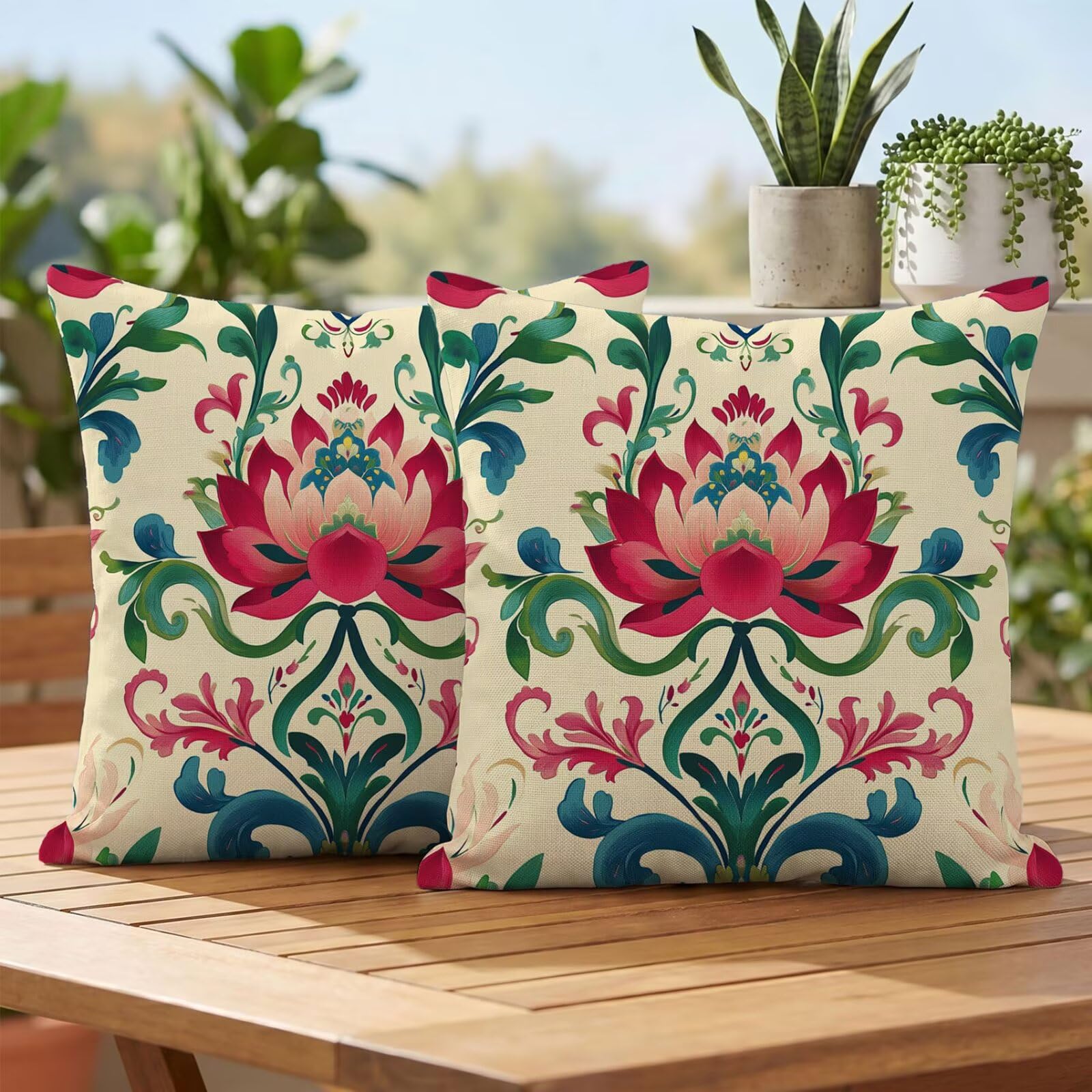 Housses de coussin en lin imperméable 55x55 cm au design crème élégant de qualité