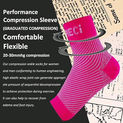 Miniatura 5 de Manga de compresión para el tobillo, calcetines de fascitis plantar de 20-30 mmHg, calcetines de compresión de tobillo para mujeres y hombres (1