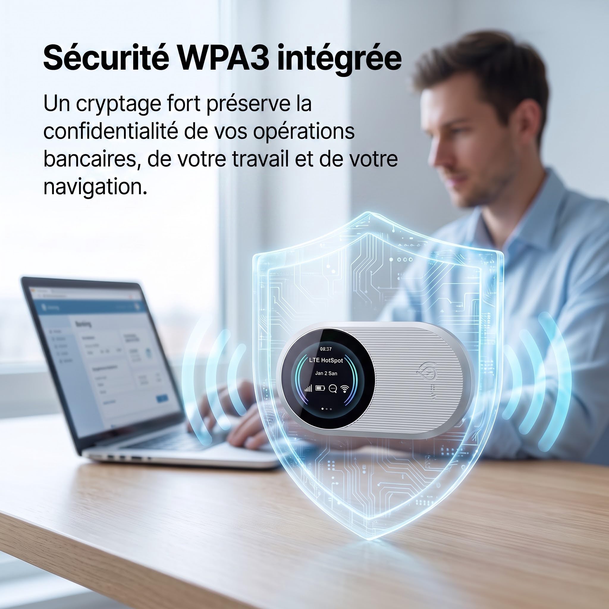 Routeur 5G Portable WiFi 6 Double Bande,Hotspot Déverrouillé Slot Carte SIM