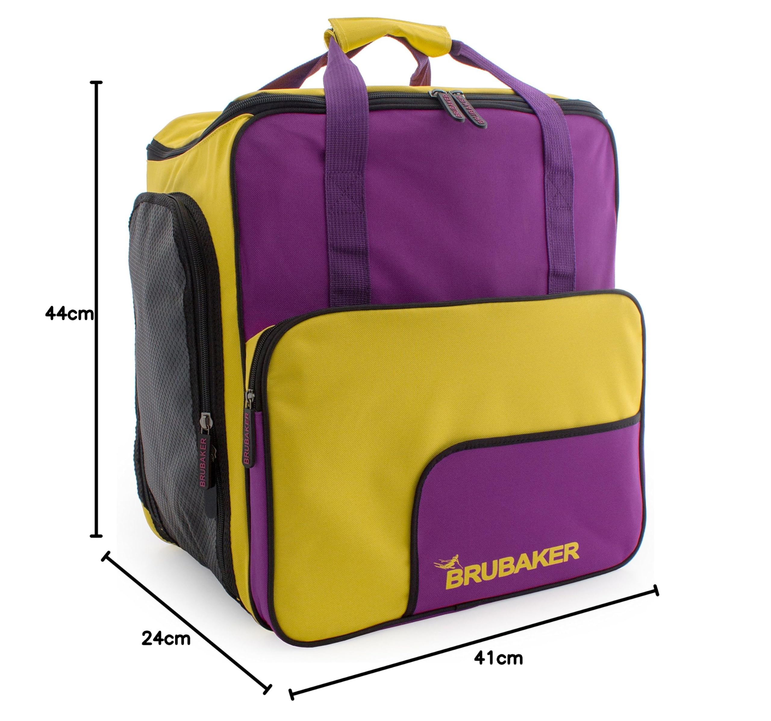 Brubaker 'Super Function 2.0' Borsa per Scarponi da Sci con Scomparto Casco Colore Viola/Giallo