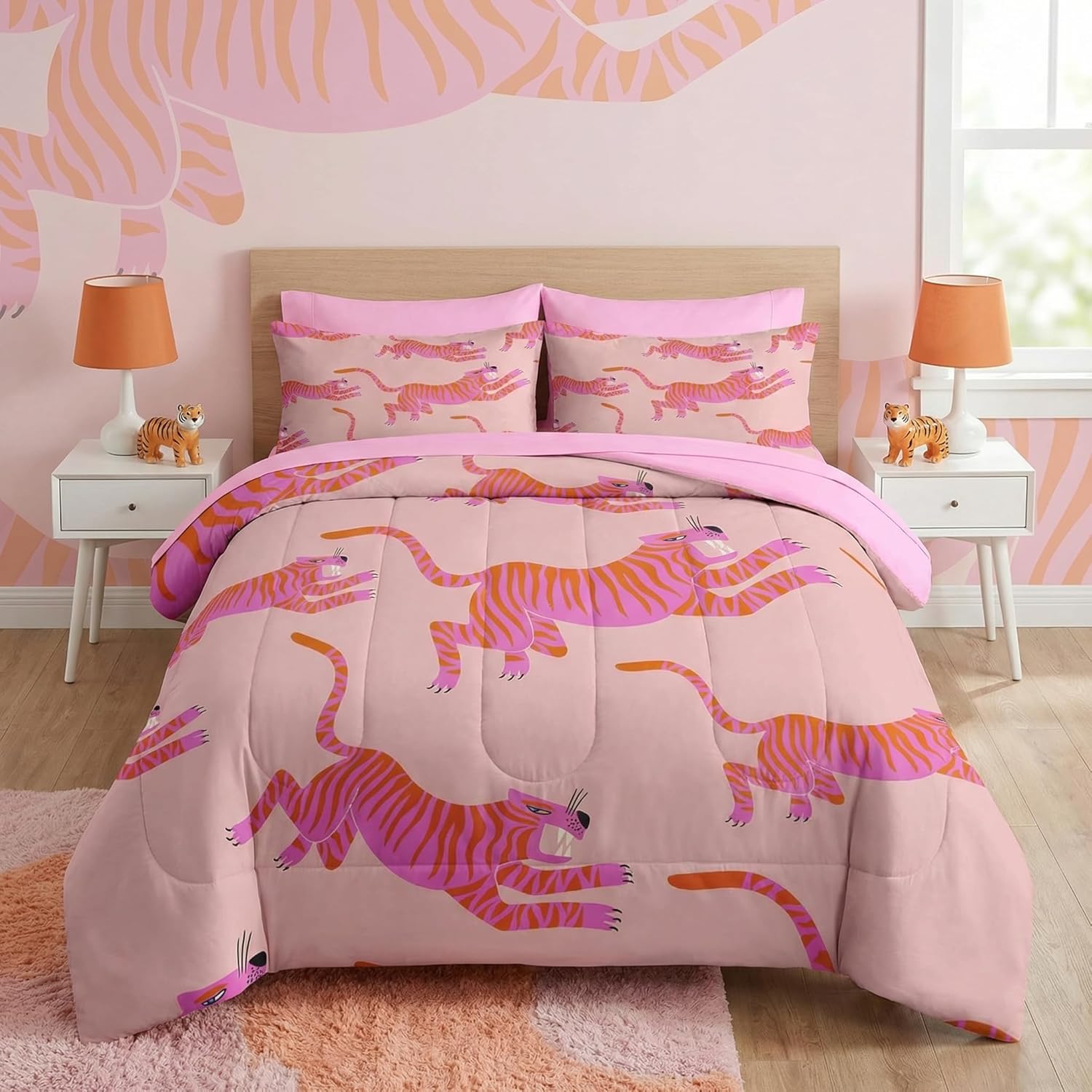 Nesker 7 Pcs Comforter Set Full Size, RV Camping Camper Vintage Bedding Set for Kids and Adults, Adventure Map Retro Bed Sheet Sets with Fitted Sheet 2 Pillowcases & 2 Shams