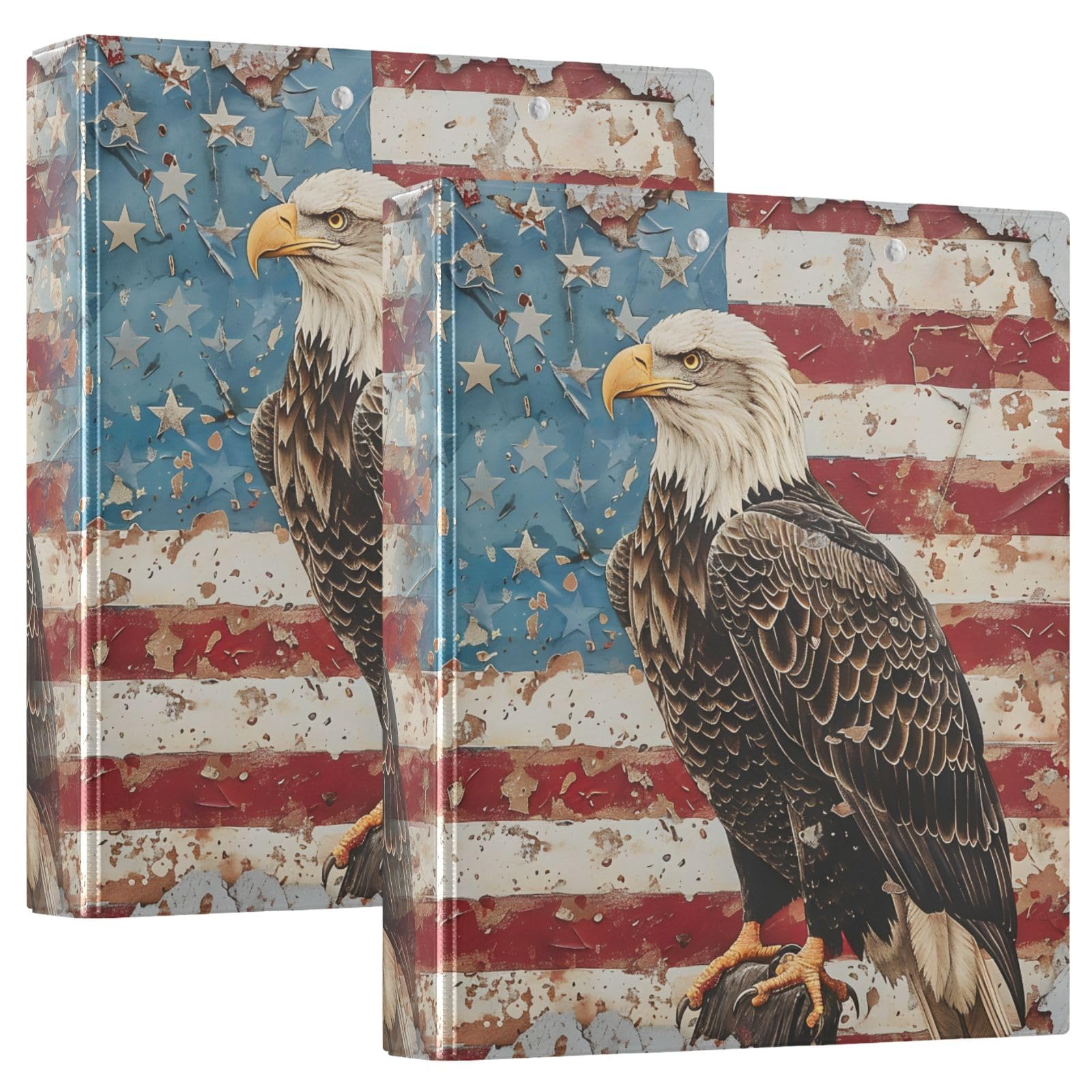 Raccoglitore a 3 anelli America Eagle da 3,8 cm con anelli rotondi per 200 fogli, 3 raccoglitori ad anelli con clip in metallo antiscivolo