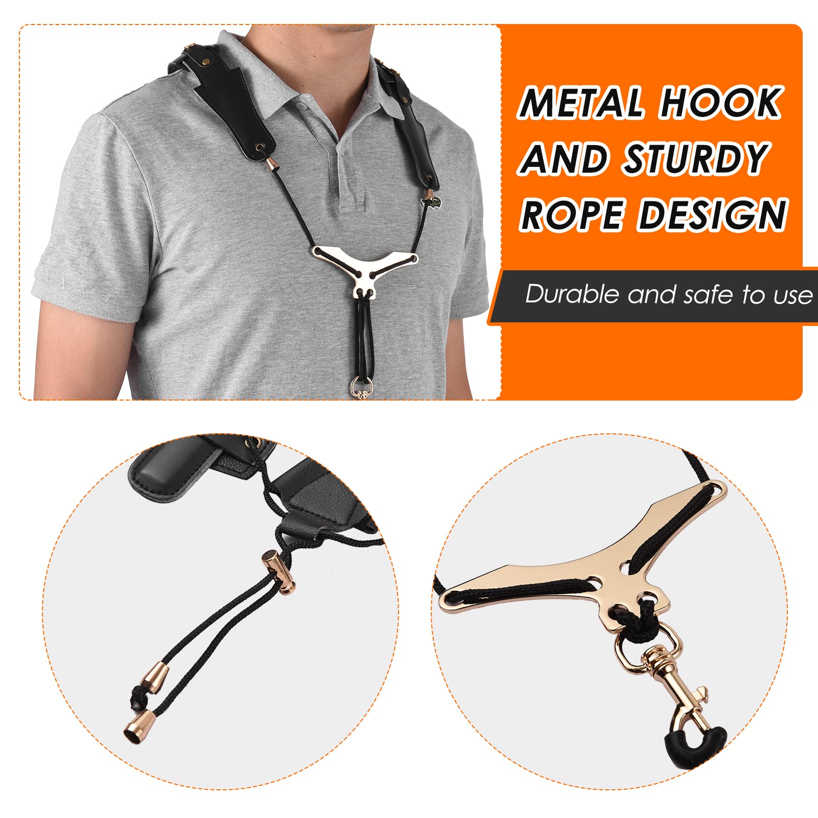 Sangle De Cou Réglable Pour Saxophone, Confortable Et Respirante Pour Alto Soprano Tenor, Clarinette, Corne Anglaise, Basson, Hautbois, Sax