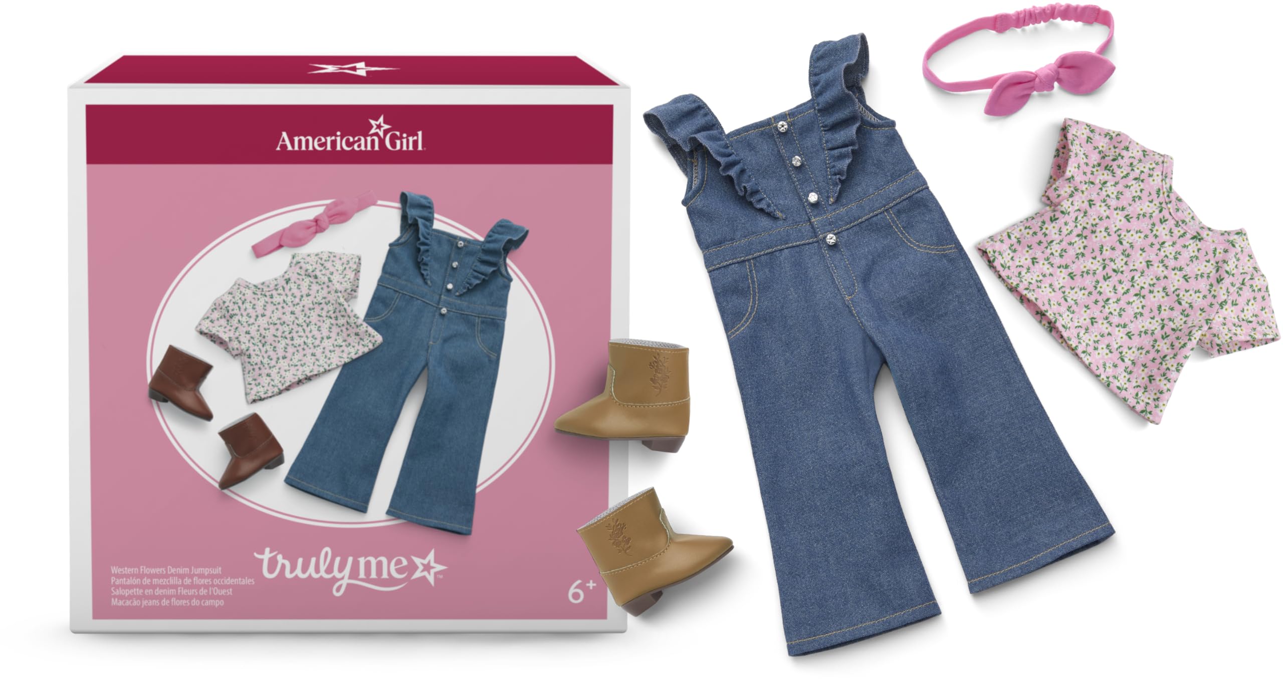 Western Flowers Denim Jumpsuit-image-15