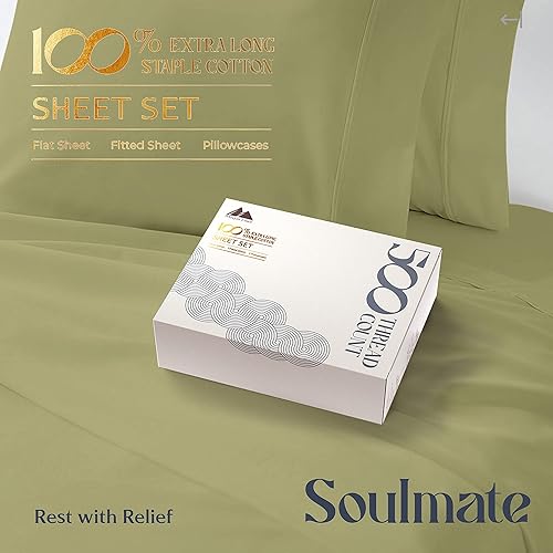 Miniatura 173 de Mayfair Linen Juego de sábanas de 100 % algodón a rayas, tamaño individual, sábanas de damasco de 500 hilos, tamaño individual, juego de 3 piezas