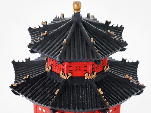 Miniatura 2 de KARESANSUI Réplica del pabellón chino en miniatura - Decoración de terrario, arquitectura tradicional, jardín de hadas, decoración de paludario, kit