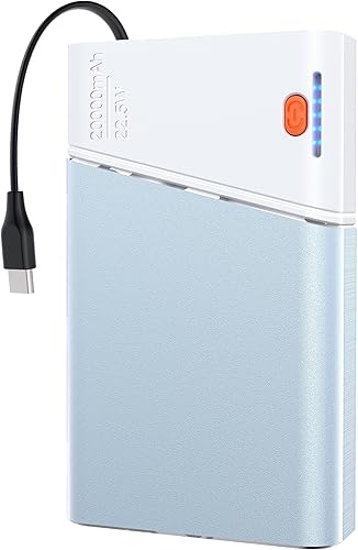 Cargador portátil de 20000 mAh, 22.5 W PD 3.0+QC 4.0, cargador de batería de carga súper rápida, funda de metal aeroespacial más fría para iPhone