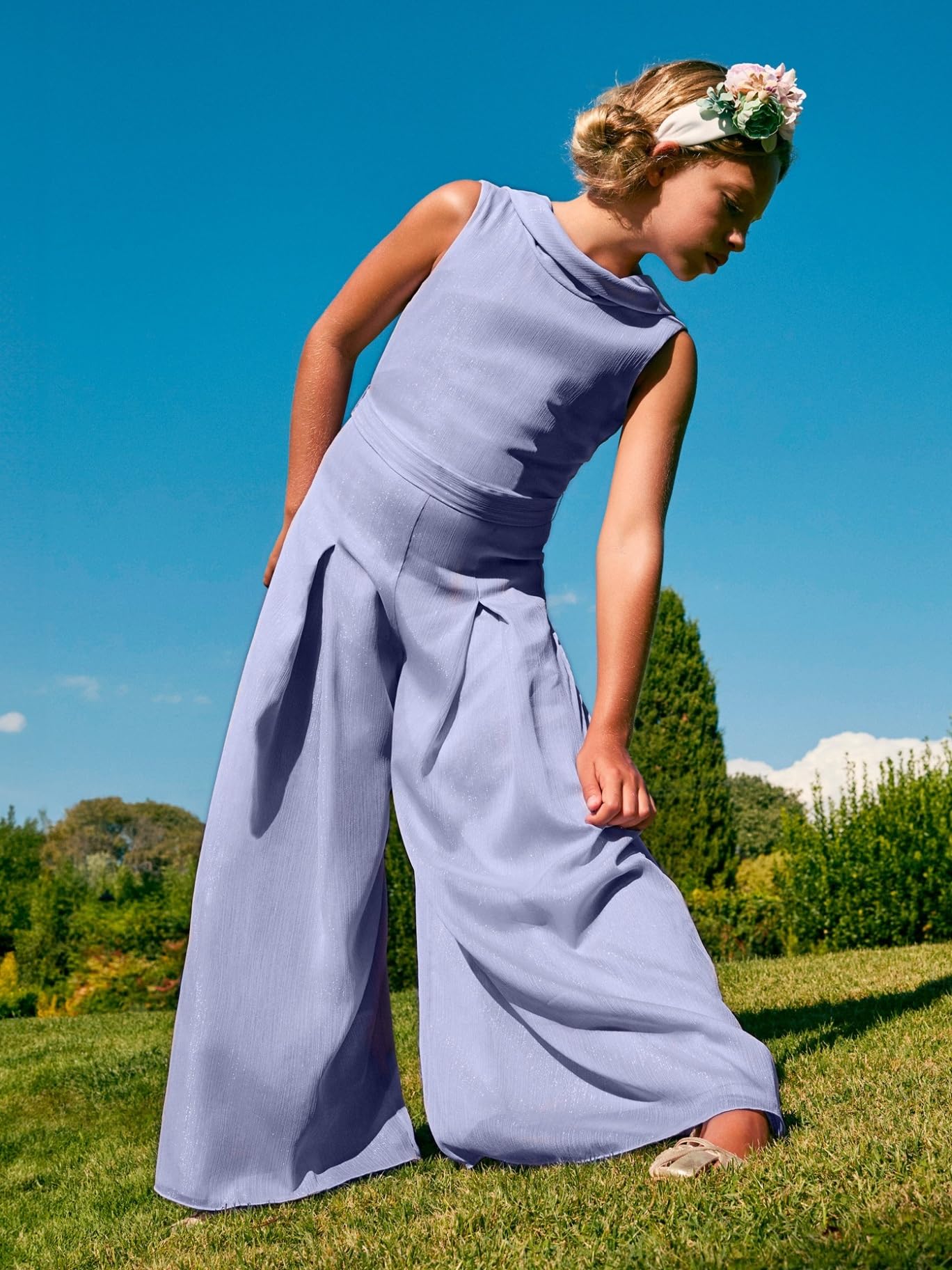 Abel & Lula Langer Jumpsuit für Mädchen Lila