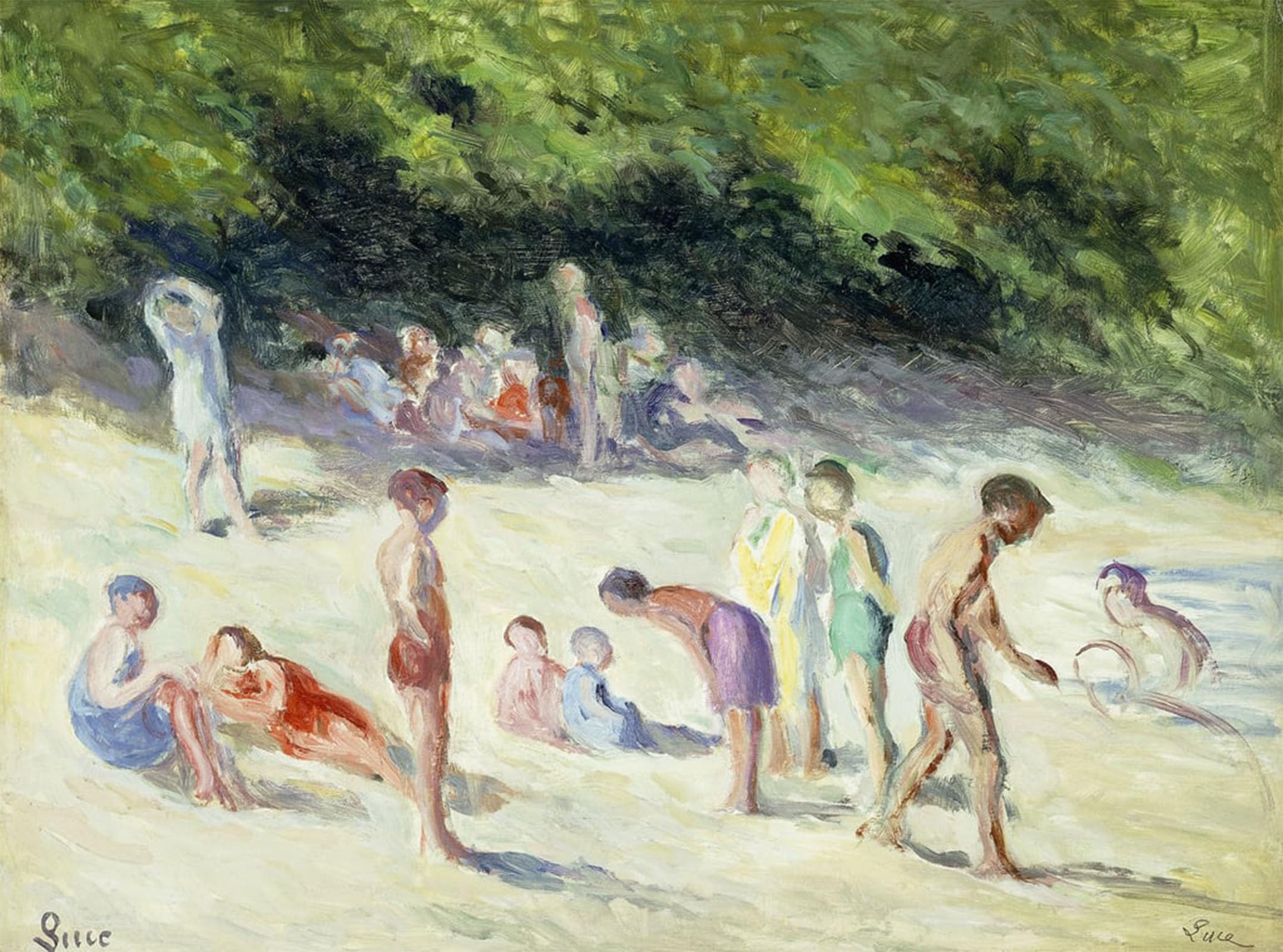SERENDIPITP Vintage Wall Art Canvas Nordic Poster Canvas Print Picture the Bathers of Mericourt La Baignade a Mericourt by Maximilien Luce Wall Art Poster for Home Decor 60x90cm
