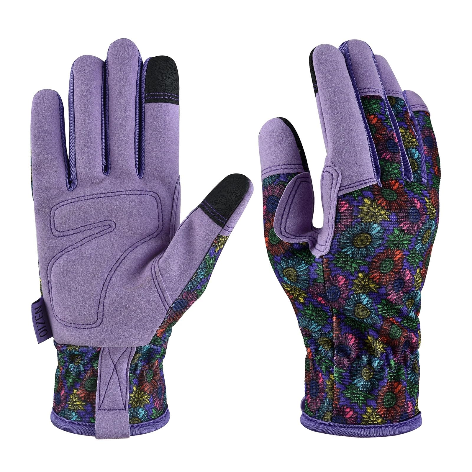 1 Paio di Guanti da Giardino for diserbo, Lavoro, scavo, piantagione, Guanti da Giardinaggio for Donna, Touchscreen Traspirante e Leggero(Purple,S)