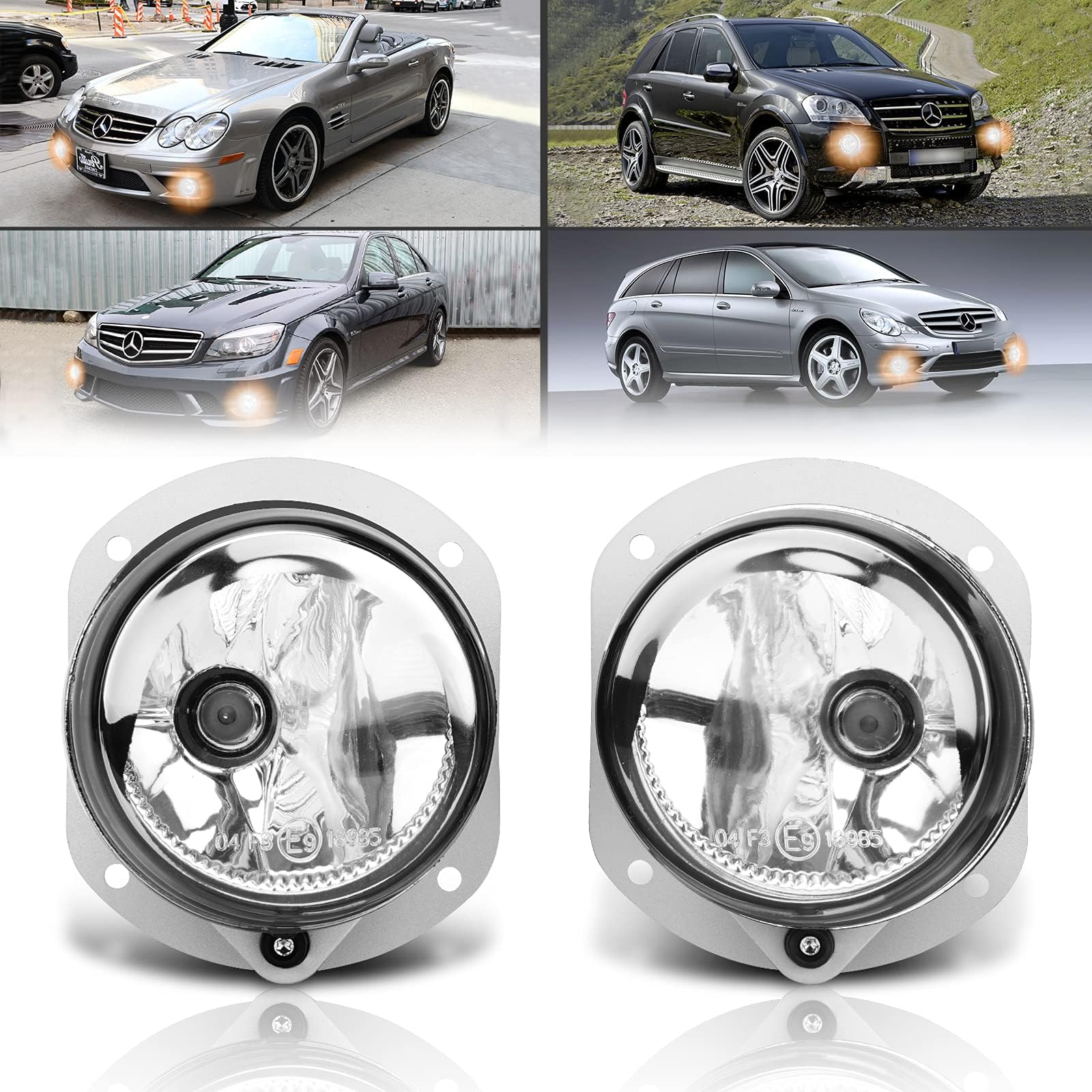 TangMiGe Fog Lights for Mercedes Benz C250 C300 C350 CL550 CL600 CLK350 ML320 ML450 ML550 R350 SLK300 SLK350 C63 CL63 CL65 CLK55 CLK63 ML63 SL63 SL65 SLK55 AMG, W204 W216 C209 W164 R171, 1 Pair