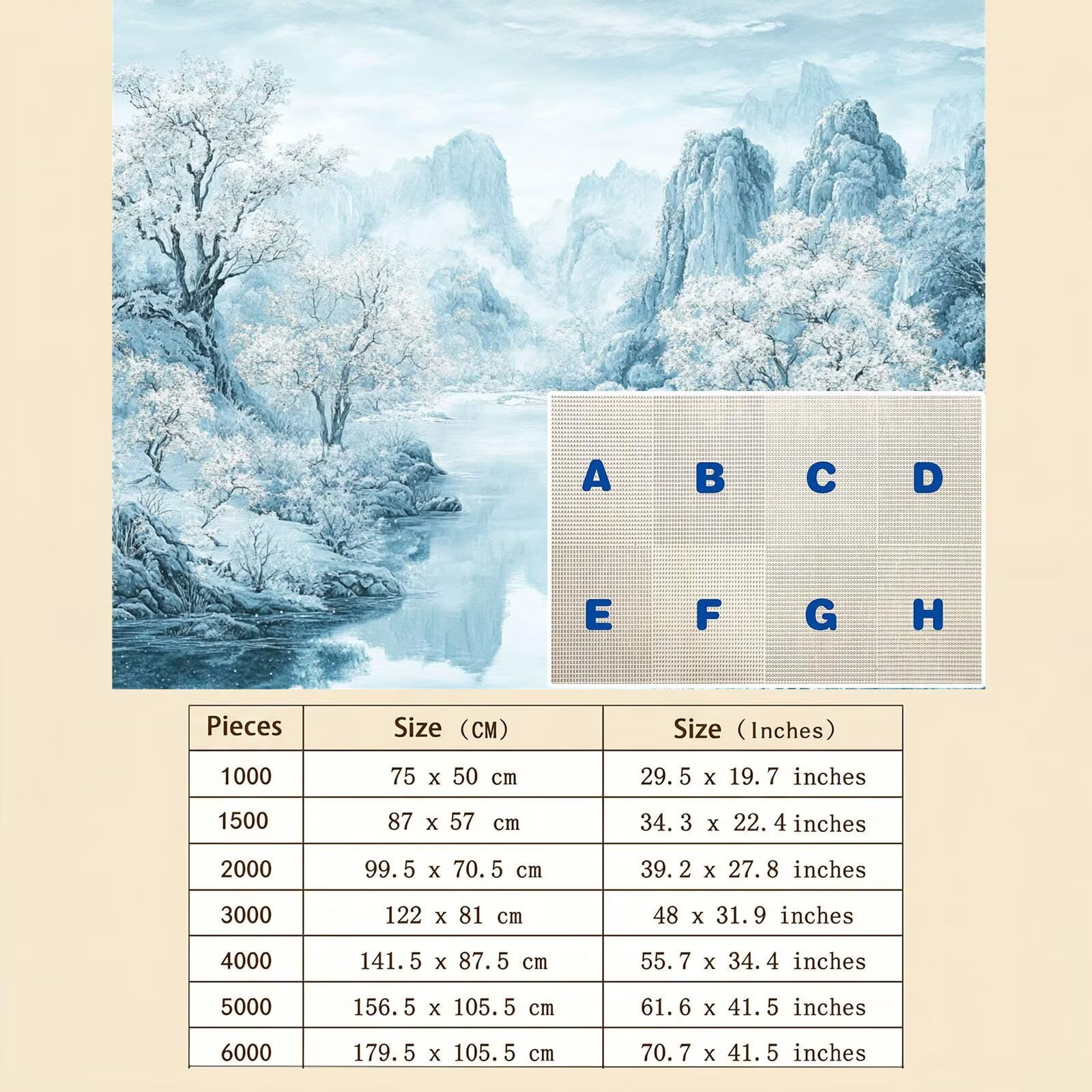 paesaggio Nevicare Puzzle 4000 Pezzi per Adulti, Puzzle in Legno - Collezione Classica con Poster Incluso - Sfida di Concentrazione e Passatempo Antistress, Gioco per Famiglia, 141 x 87 cm f0-529