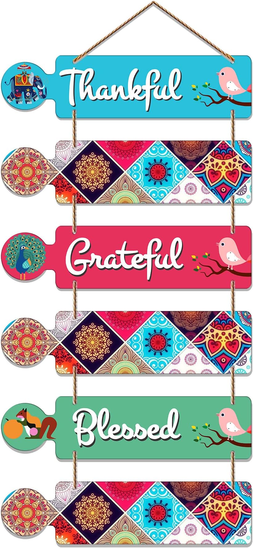 Artvibes Thankful Quotes Decorative Wooden Wall Hanger For Living Room