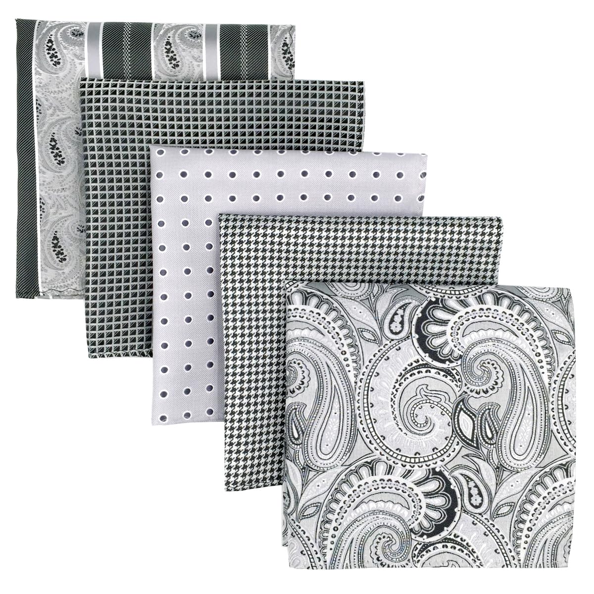 S&W SHLAX&WING 5 Pieces Pañuelo De Bolsillo Para Hombre Handkerchiefs Set para chaqueta de traje — view 10