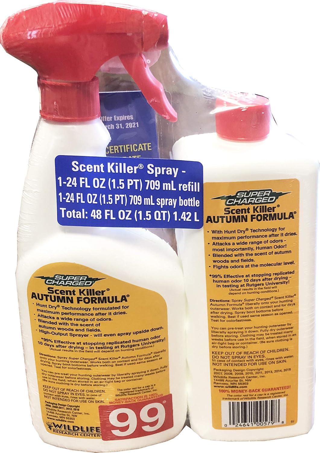 Scent Killer 579 Wildlife Research Super Charged Autumn Formula Spray 24/24 Combo, 48 oz. : Sports & Outdoors
