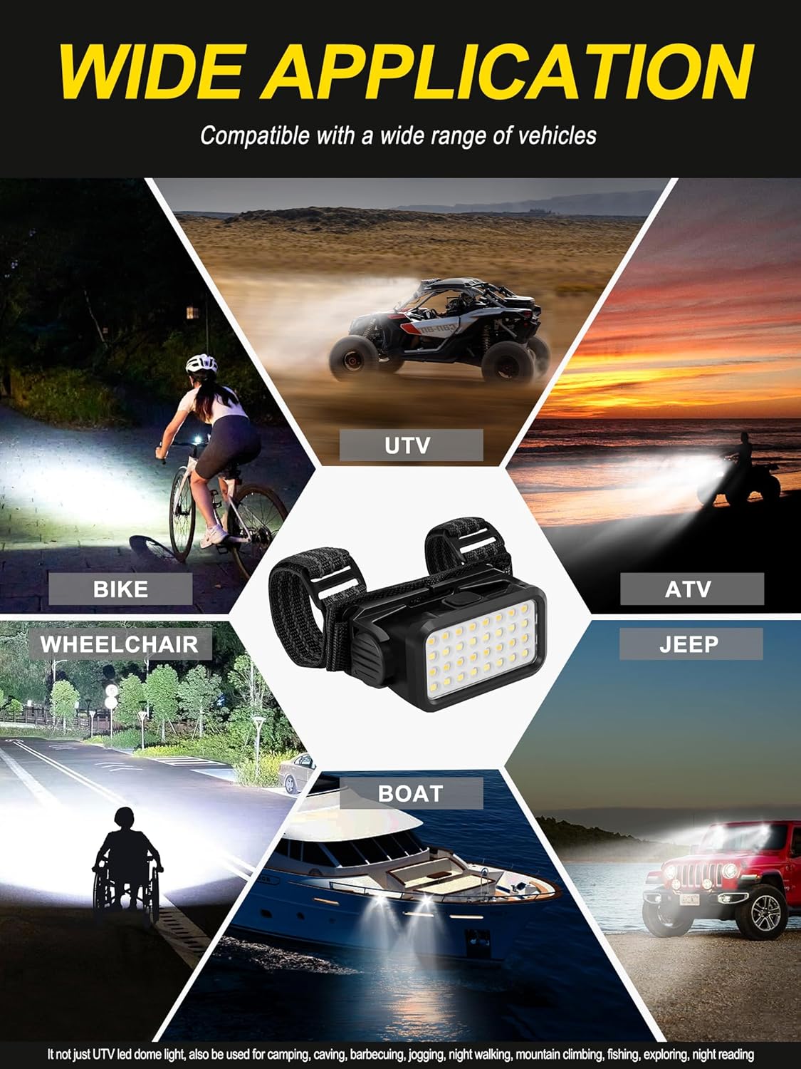 Quick Release UTV Fire Extinguisher Mount Kits with 32pcs LED Chips UTV Dome Light Compatible with Polairs RZR/Can Am x3/ Pionner/Talon/Kawasaki, Roll Bar Mount UTV SXS Accessories