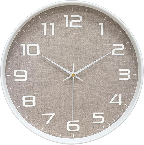 Miniatura 13 de Reloj de pared moderno de 8 pulgadas que funciona con pilas, reloj analógico de cuarzo silencioso sin tictac con números grandes, reloj de pared