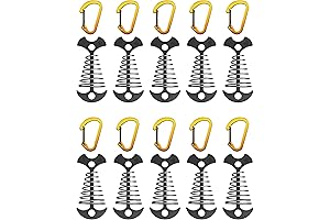 NACETURE Deck Anchors Pegs with Carabiners for Quick Tie Downs