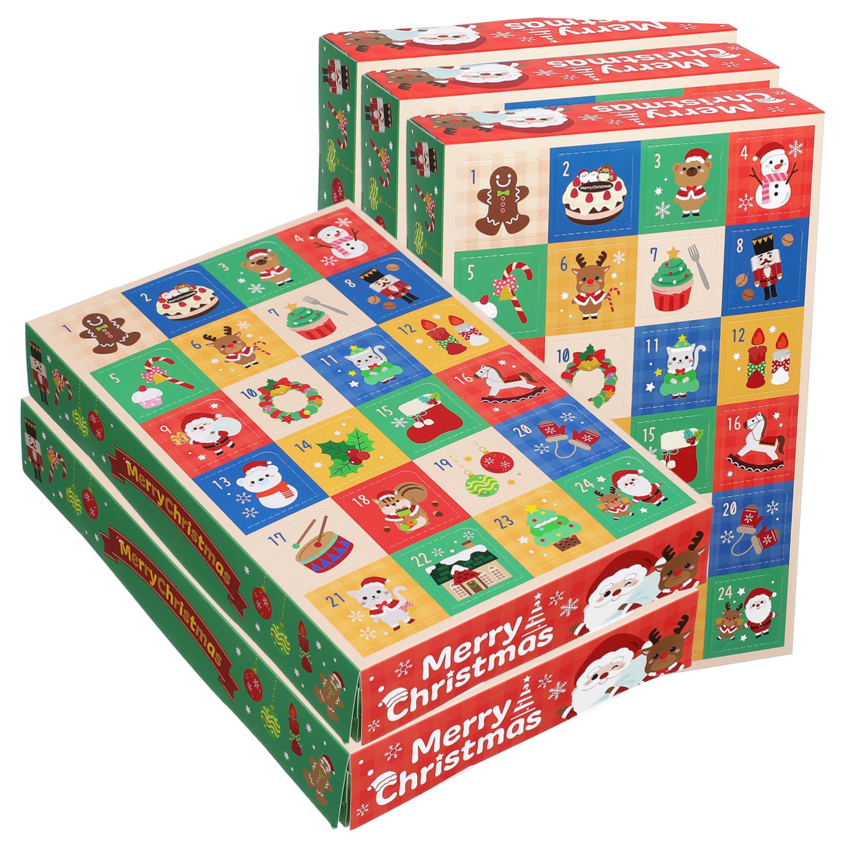 SOLUSTRE 10 Piezas Caja de Obsequio Navideña para Regresiva Navideña Cajas de Papel Vacías para DIY Calendario de Adviento