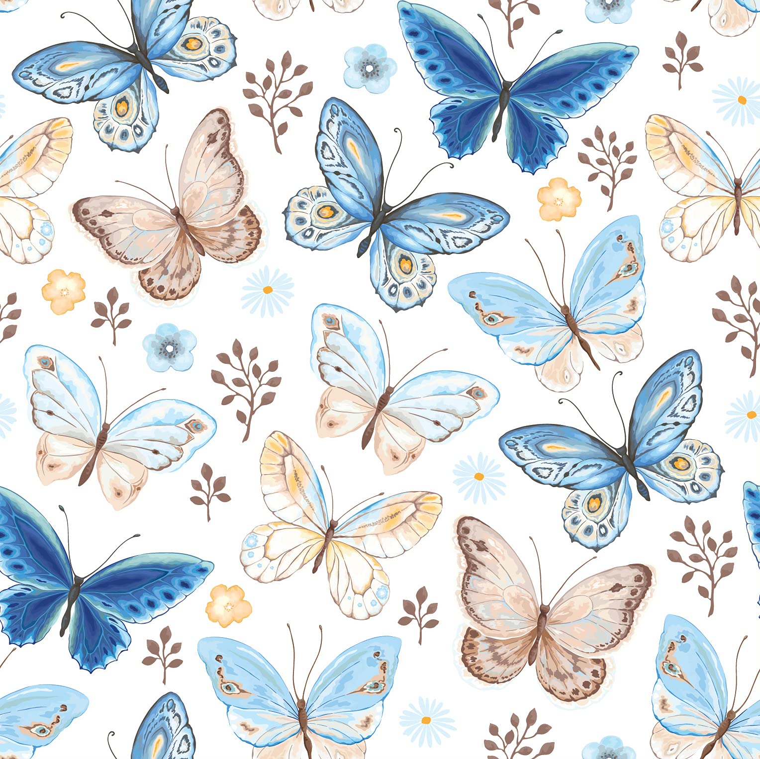 Walplus Farfalle Modello murale Adesivi da Parete, Vinile, Multicolore, 63.5 x 63.5 x 3 cm