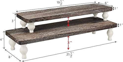 Miniatura 32 de Ikee Design Juego de 3 piezas de soporte elevador de madera, soporte elevador de madera para cupcakes y postres para joyas, monitor, apilable