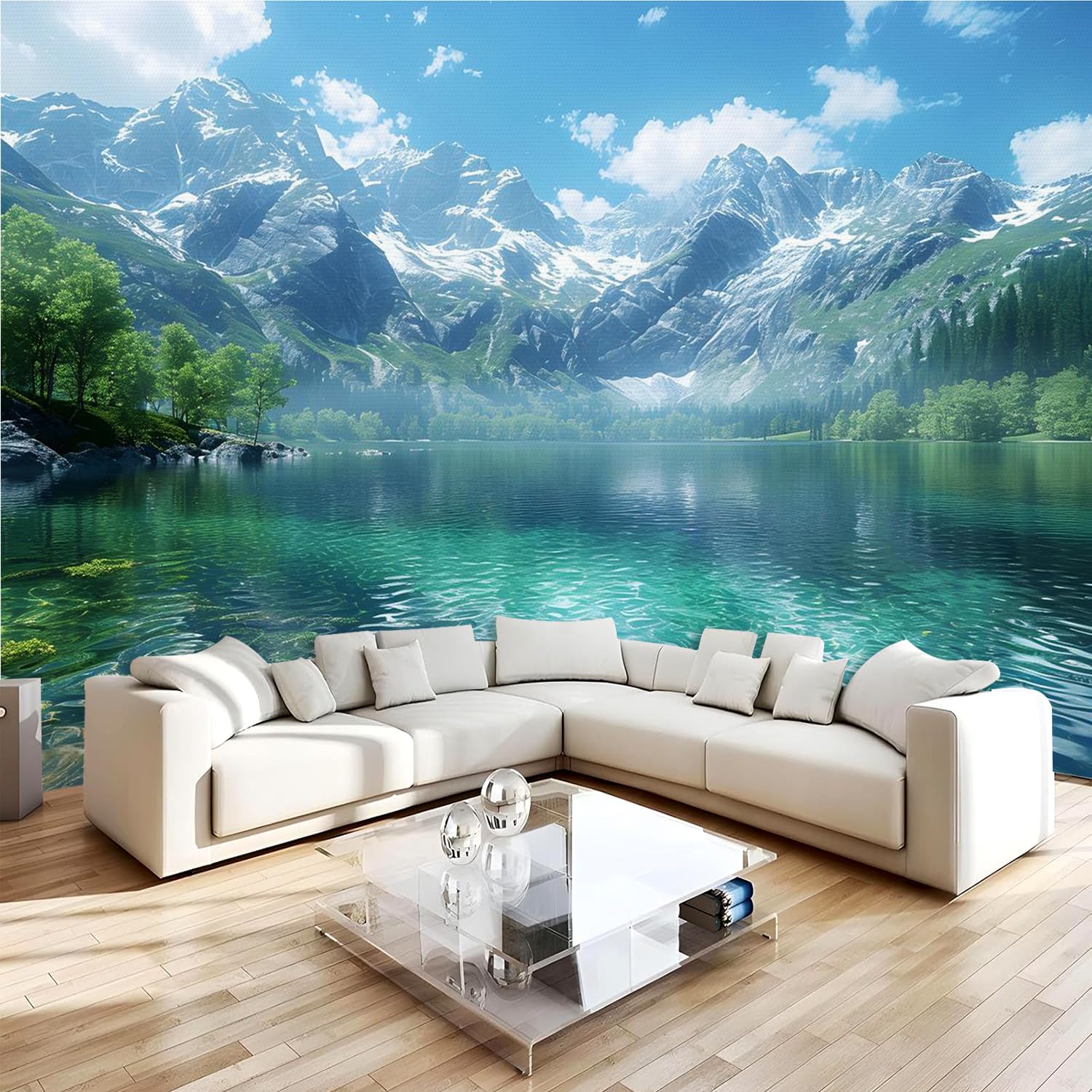 Fototapete Schneebedeckte Berge Vliestapete Wandbild 400x280cm