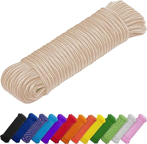 Vista 26 de TECEUM Cuerda – 90 pies x 1/4 pulgada (7mm) – Azul – Cuerda Utilitaria Versátil y Fuerte – Acampar, Elaboración, Asta de Bandera, Interior y Army