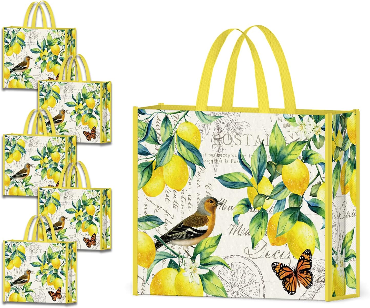 Borse Tote Riutilizzabili NymphFable - 5 Pezzi In TNT, 45x38x13cm, Design Vari