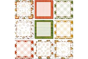 9 Pieces Fall Sticky Notes, Fall Pumpkin Style Design Memo Pads Notes,...