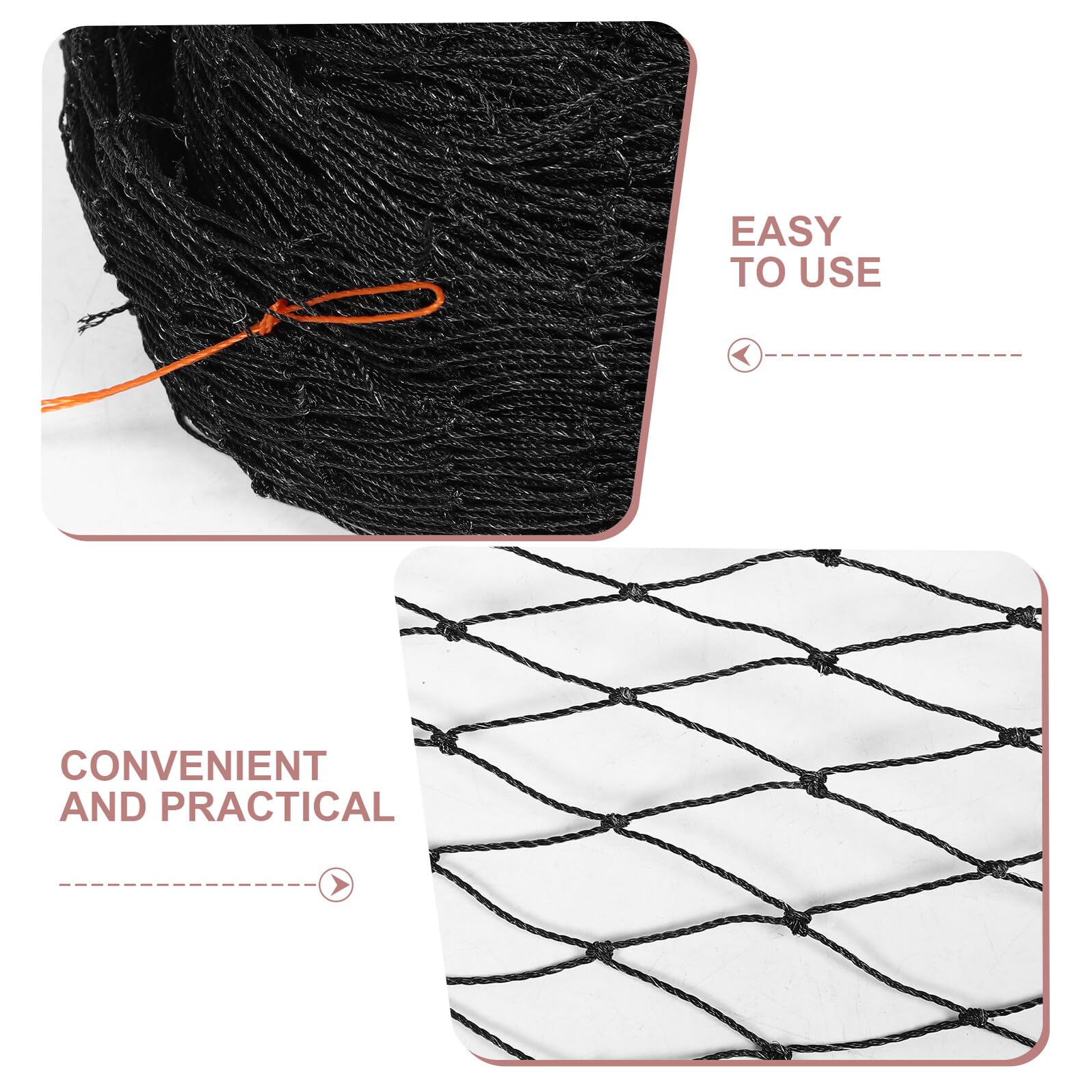 Rete di Sicurezza per Gatti Balcone Anti-caduta 9, 8x13, 1ft Nero | Pe Filo D’acciaio, per Patio Esterni, Barriera per Gatti e Cani di Piccola Taglia, Resistente alle Intemperie