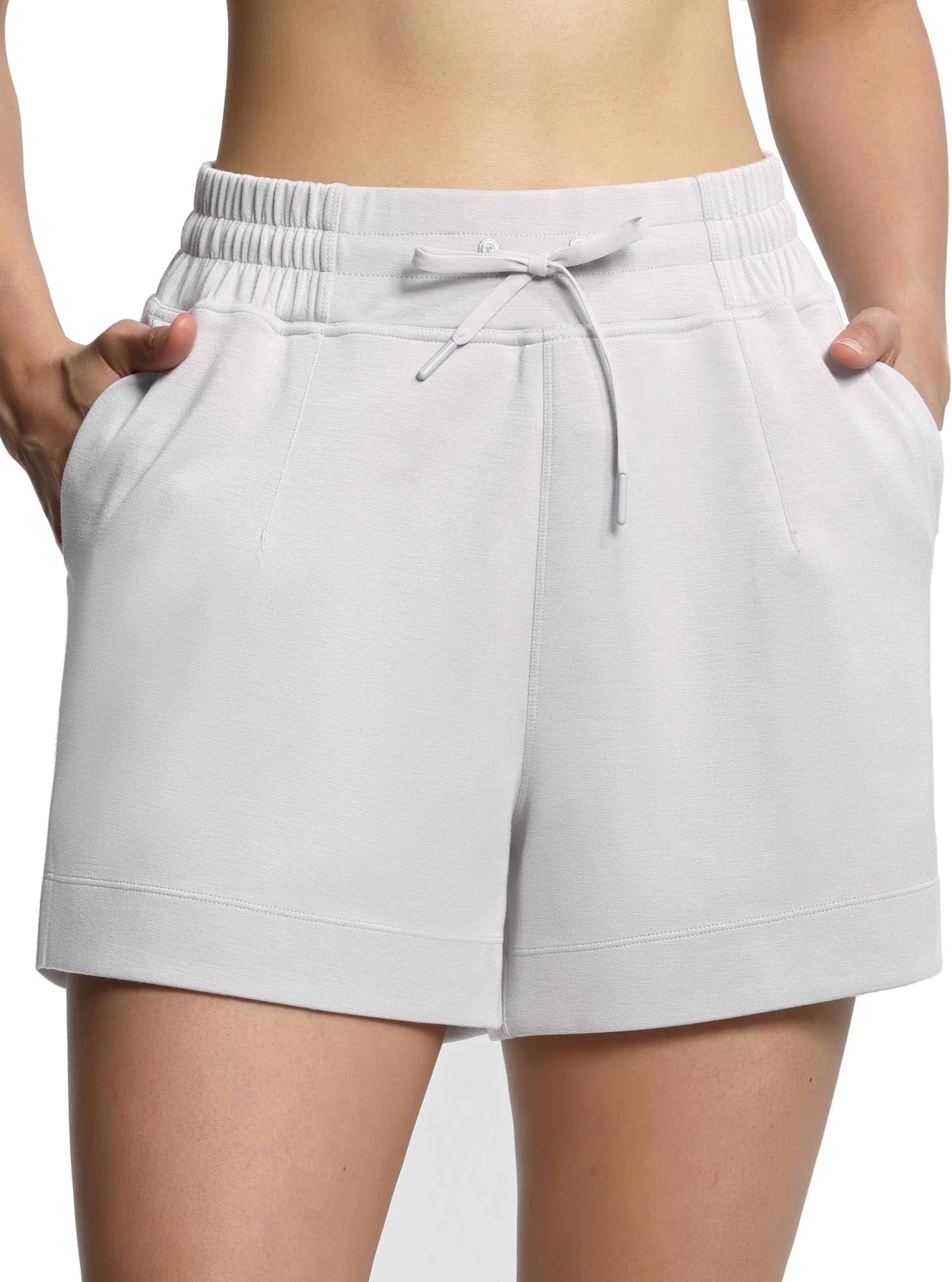 THE GYM PEOPLE Women's Drawstring Sweat Shorts High Waisted Summer Workout Lounge Shorts with Pockets