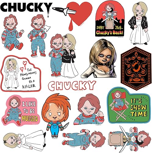 Miniatura 3 de Chucky - Juego de 50 calcomanías de vinilo grandes de lujo de 50 unidades, para laptop, botella de agua, álbumes de recortes, tableta, monopatín,