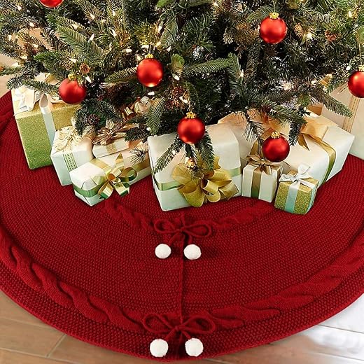 48 Inch Large Red Tree Skirt