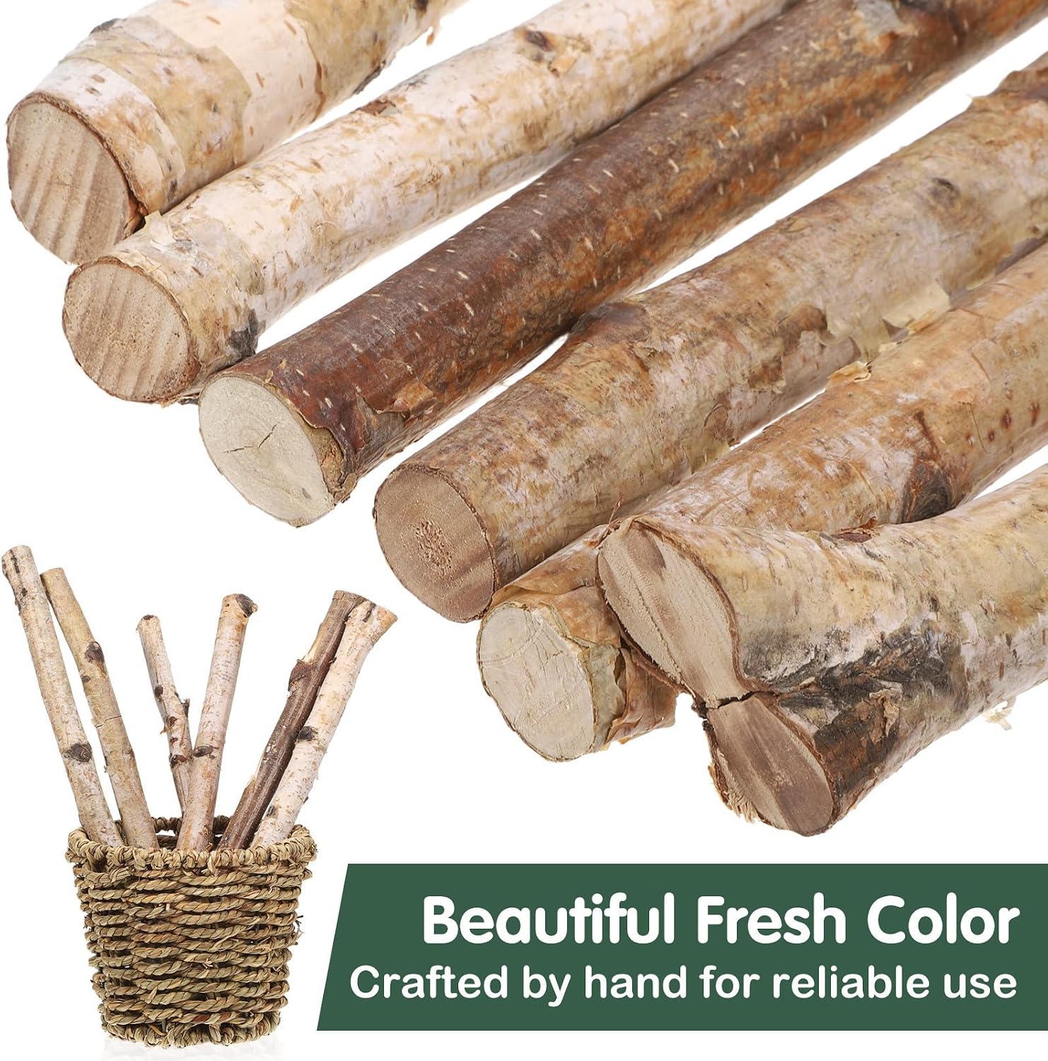 8pcs Birch Wooden Craft Sticks for DIY Flower Arrangements