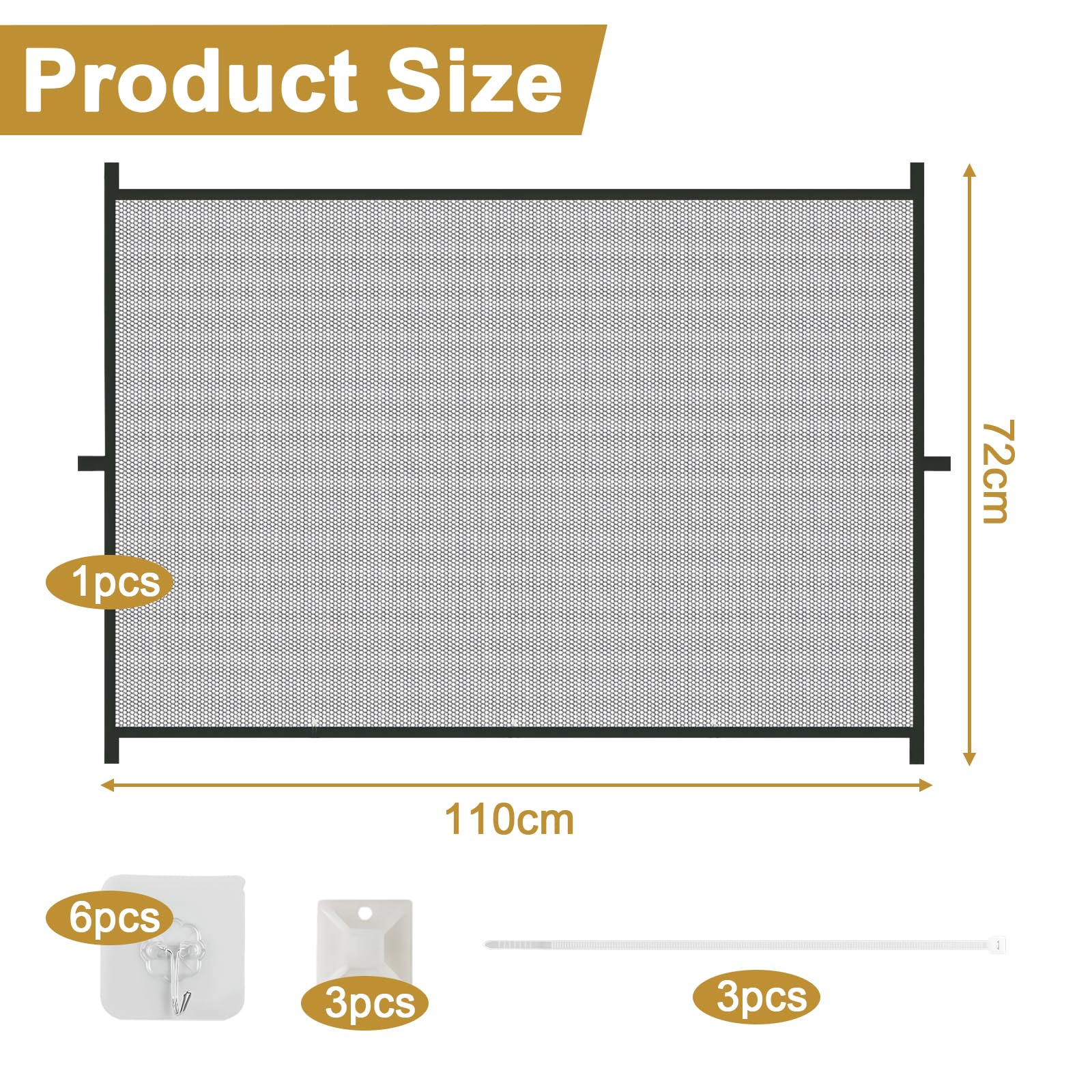 HEUIOP Baby Gate Stairs, Portable Mesh Pet Stair Gate with Installation Tools - Image 2